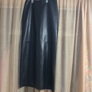 Danier Black Leather Maxi Skirt